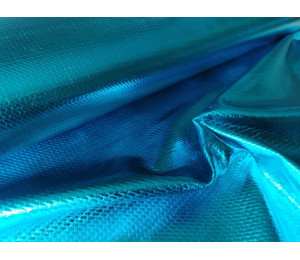 Folienjersey Metallic Webware Waben türkis